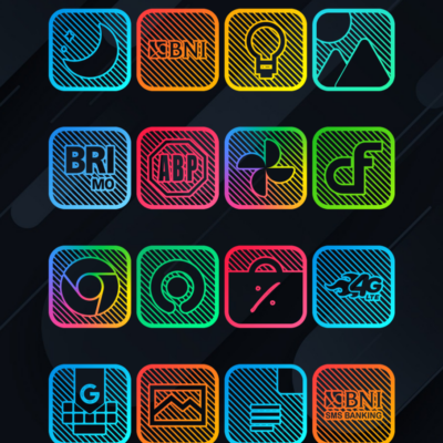 Lines Square - Neon icon Pack Android Screenshot 2