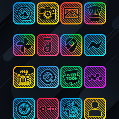 Lines Square - Neon icon Pack Android Screenshot 4