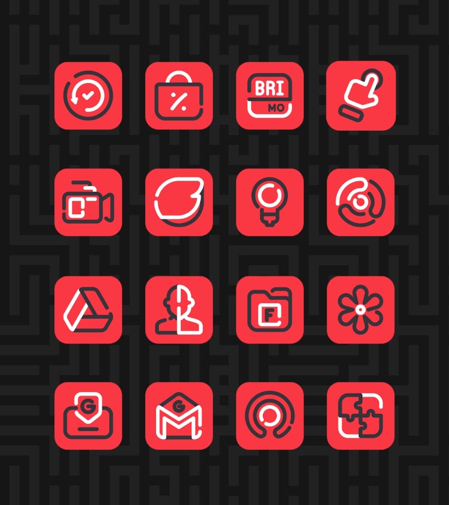 Linios Red - Icon Pack Android Screenshot 2