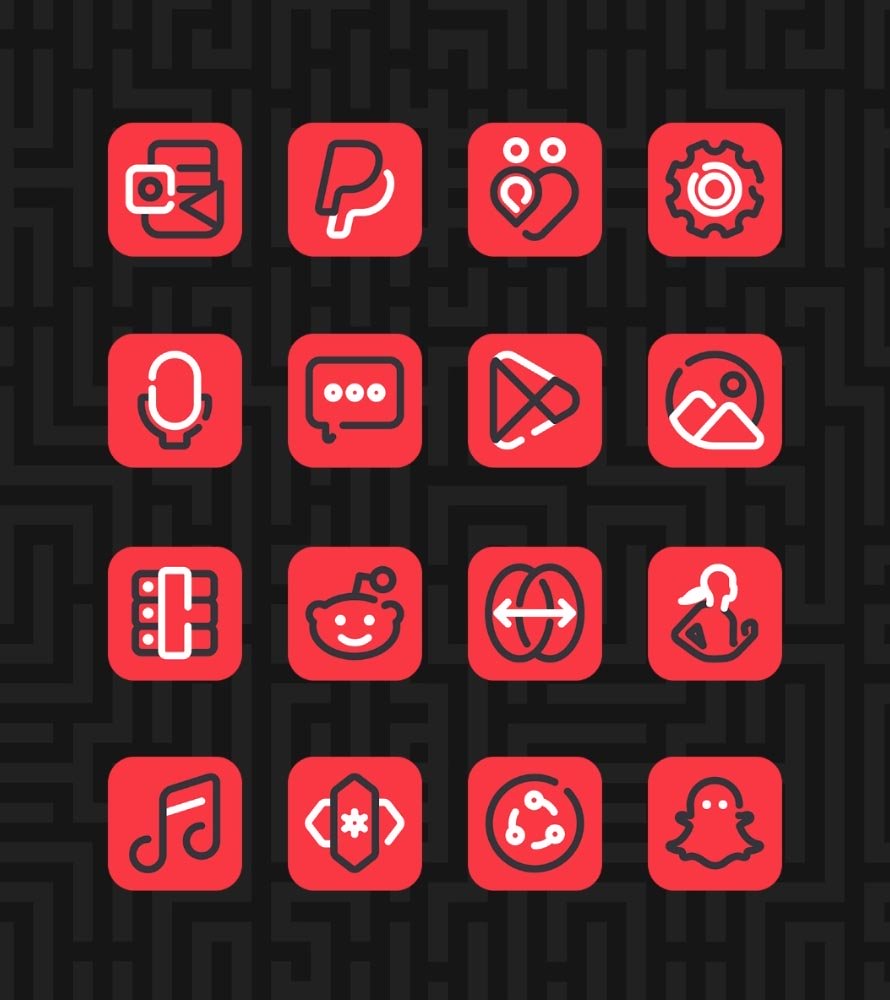 Linios Red - Icon Pack Android Screenshot 4