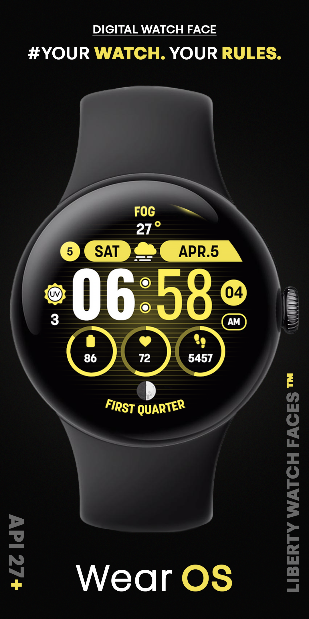 MOON KNIGHT Digital Watch Face Android Screenshot 4