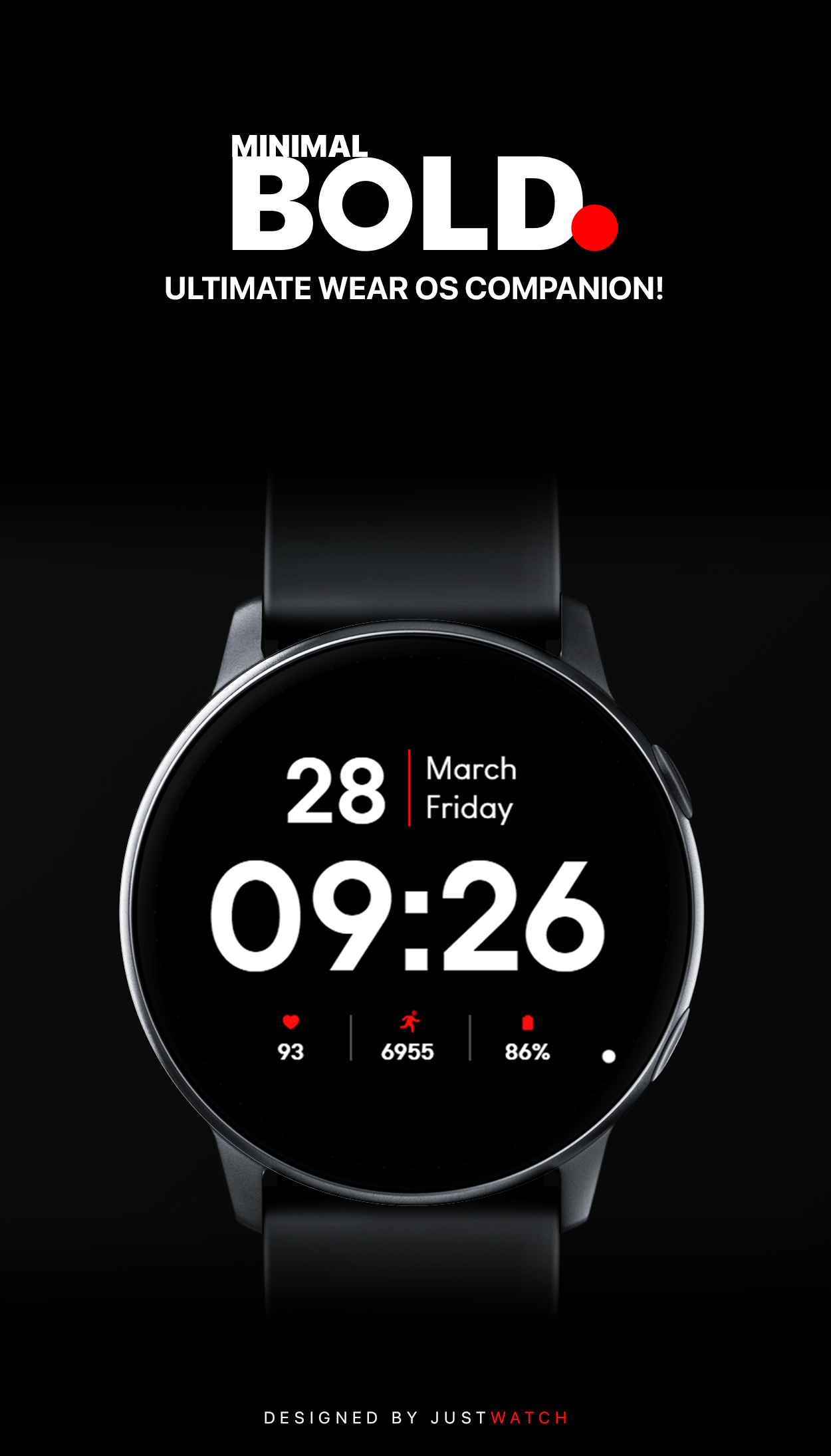 Minimal BOLD - Watch Face Android Screenshot 2