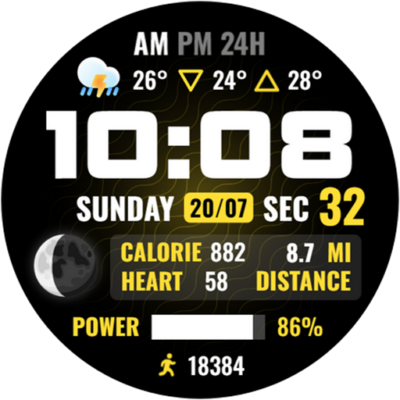 ODYSSEY Digital Watch Face Android Screenshot