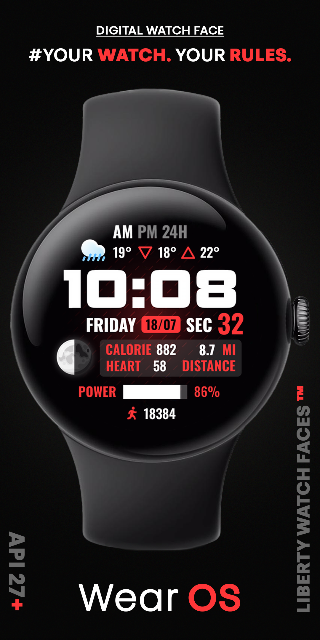 ODYSSEY Digital Watch Face Android Screenshot 3