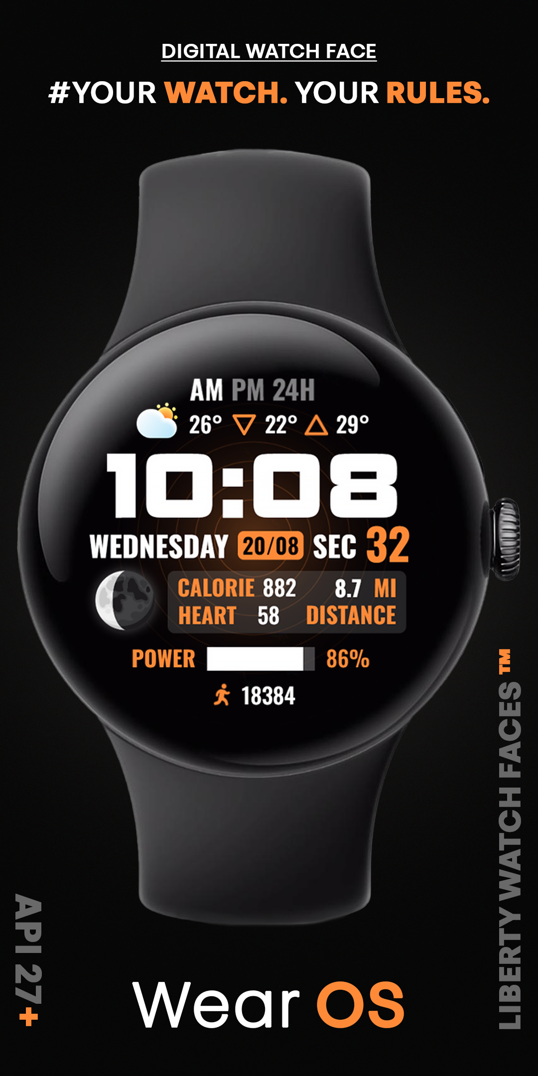 ODYSSEY Digital Watch Face Android Screenshot 4
