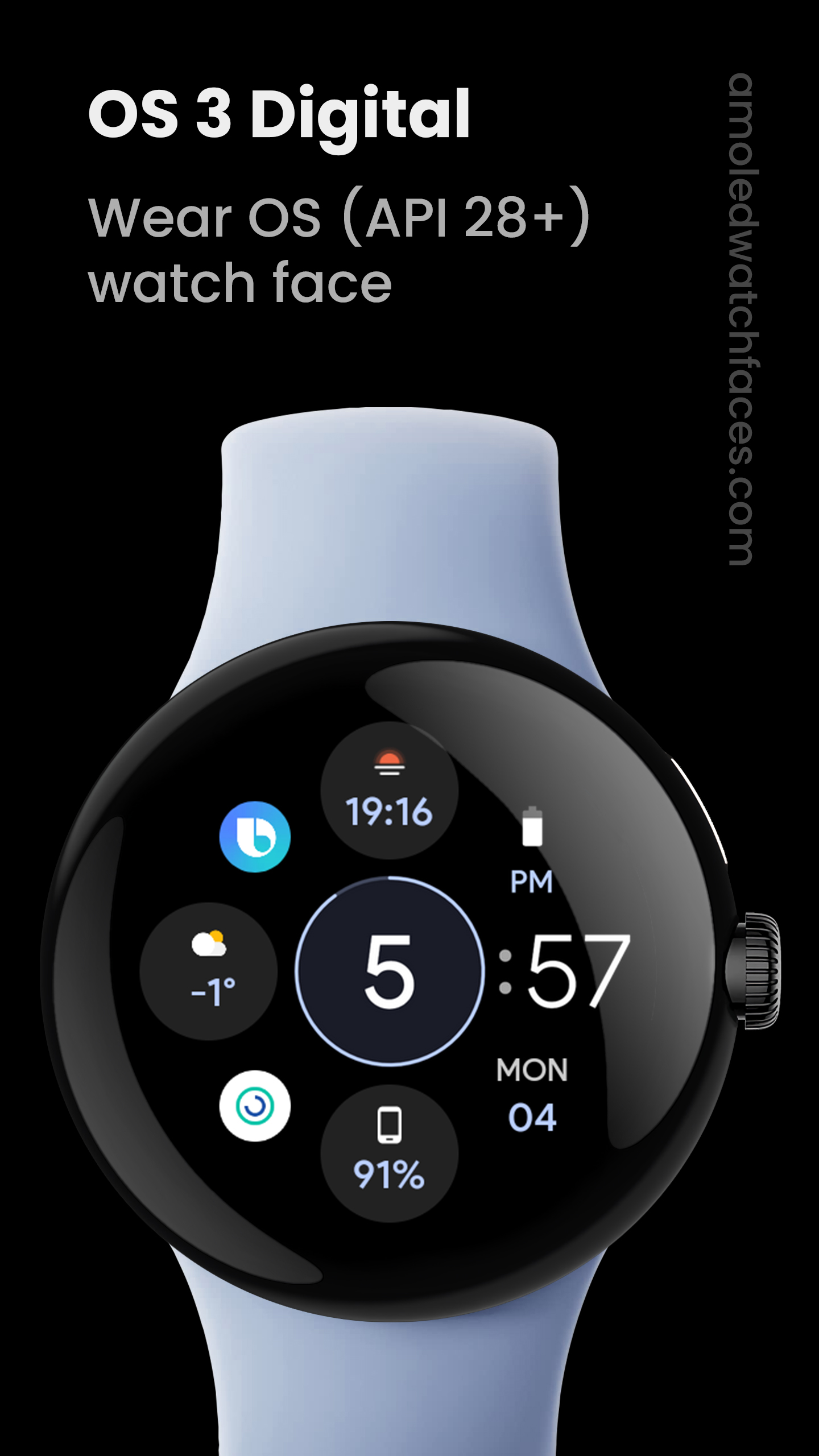 OS 3 Digital: Watch face Android Screenshot 2