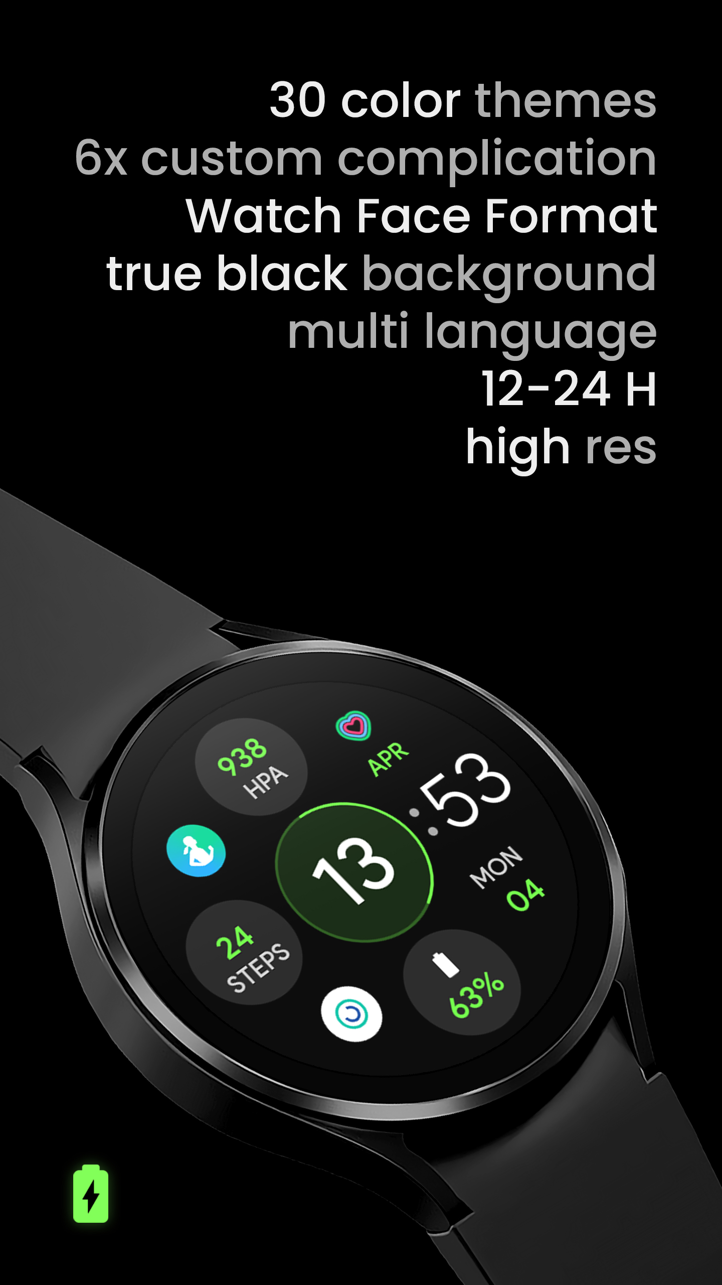 OS 3 Digital: Watch face Android Screenshot 3