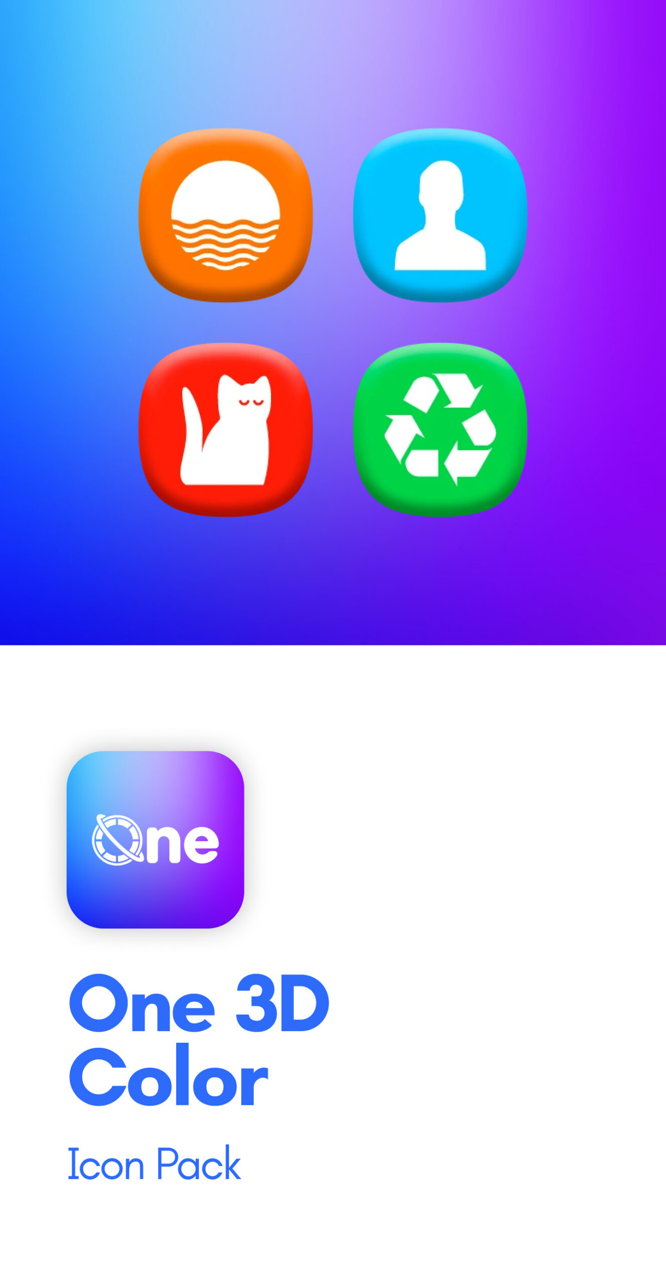 One 3D Color Icon Pack Android Screenshot 2