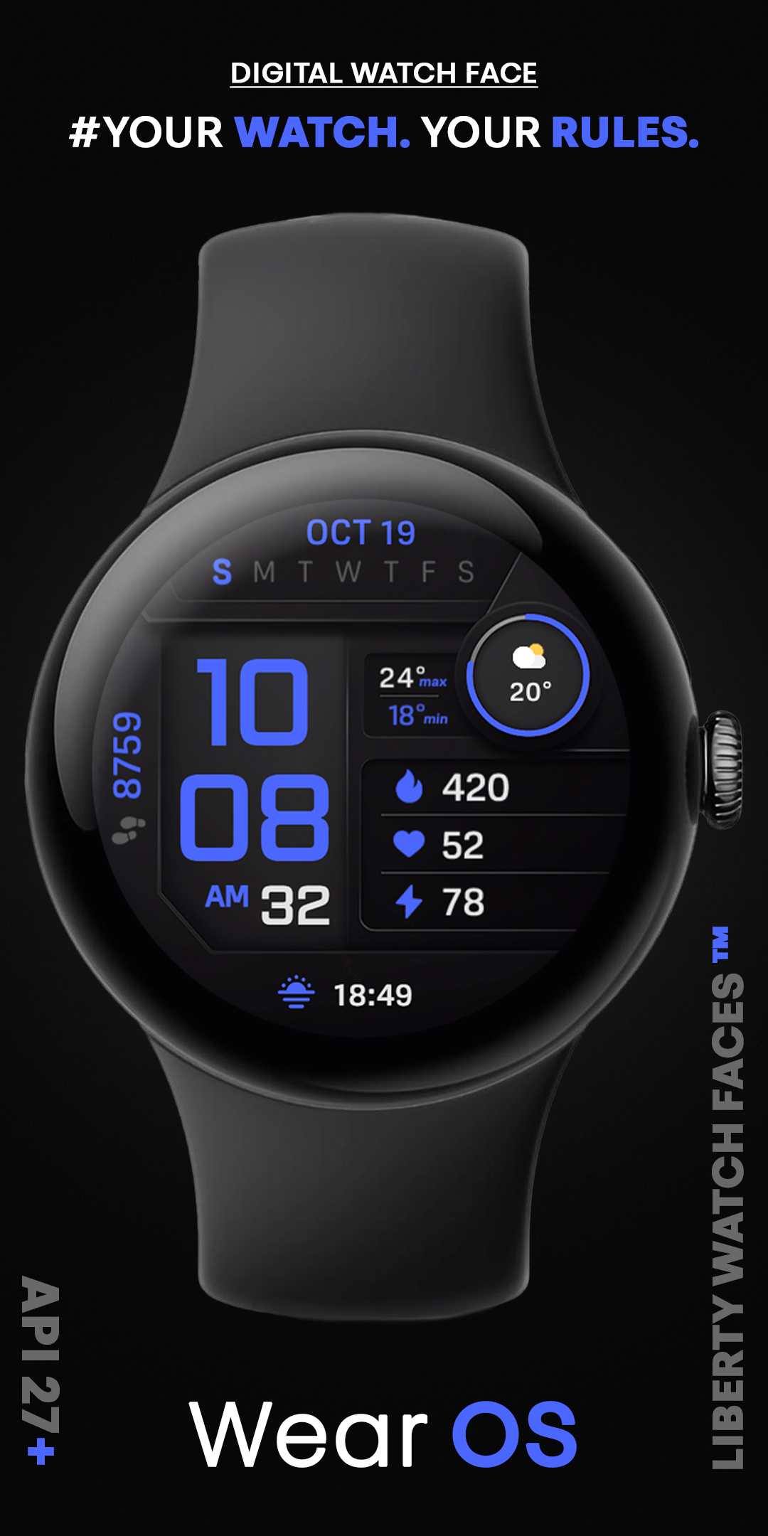 PIXEL INSTINCT 3 Watch Face Android Screenshot 2