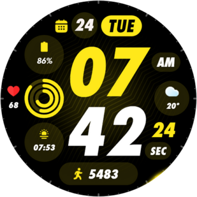 PIXEL SPORT PRO Watch Face Android Screenshot