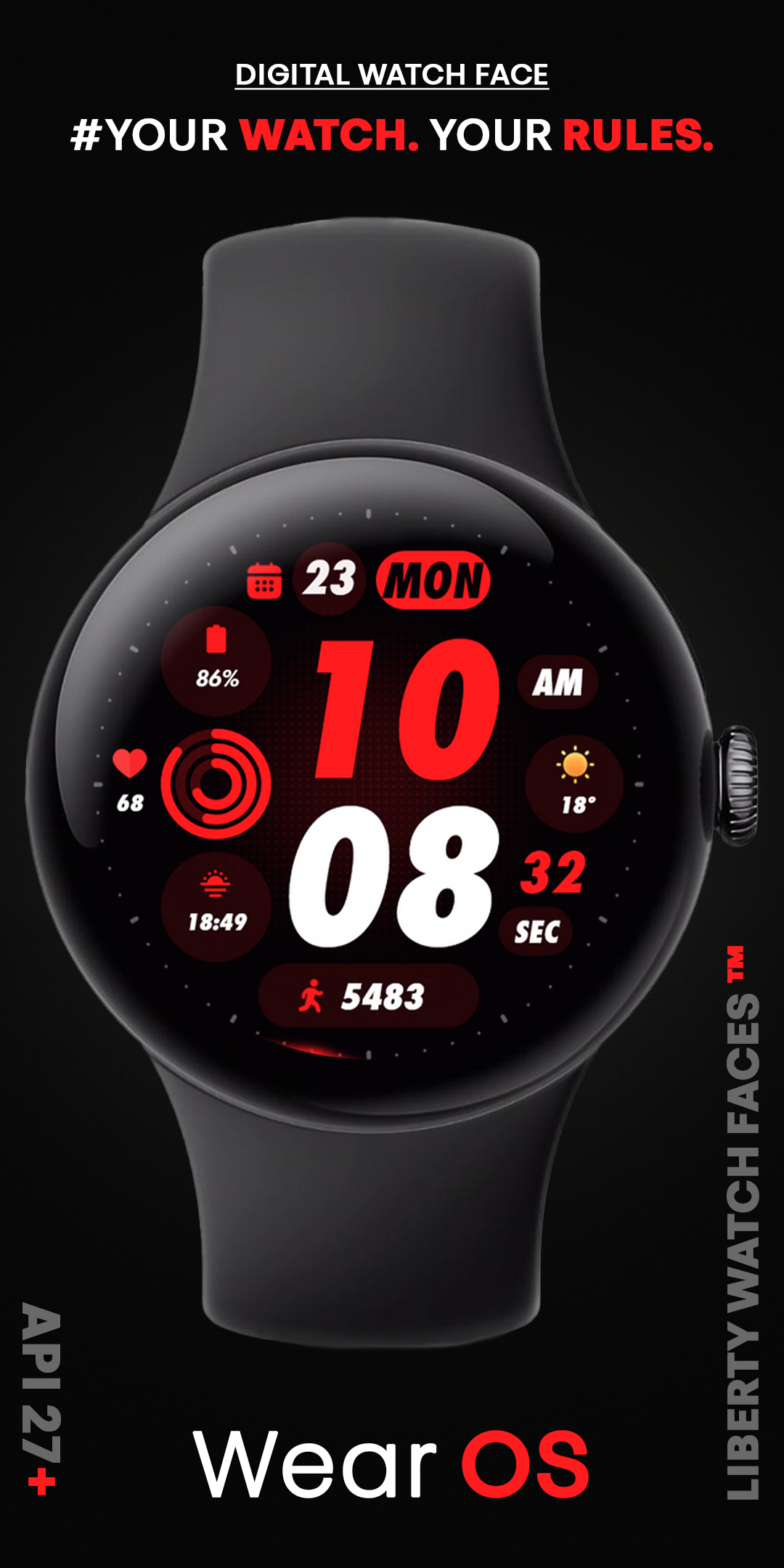 PIXEL SPORT PRO Watch Face Android Screenshot 2