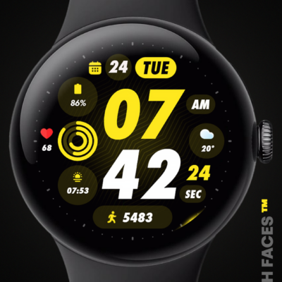 PIXEL SPORT PRO Watch Face Android Screenshot 3