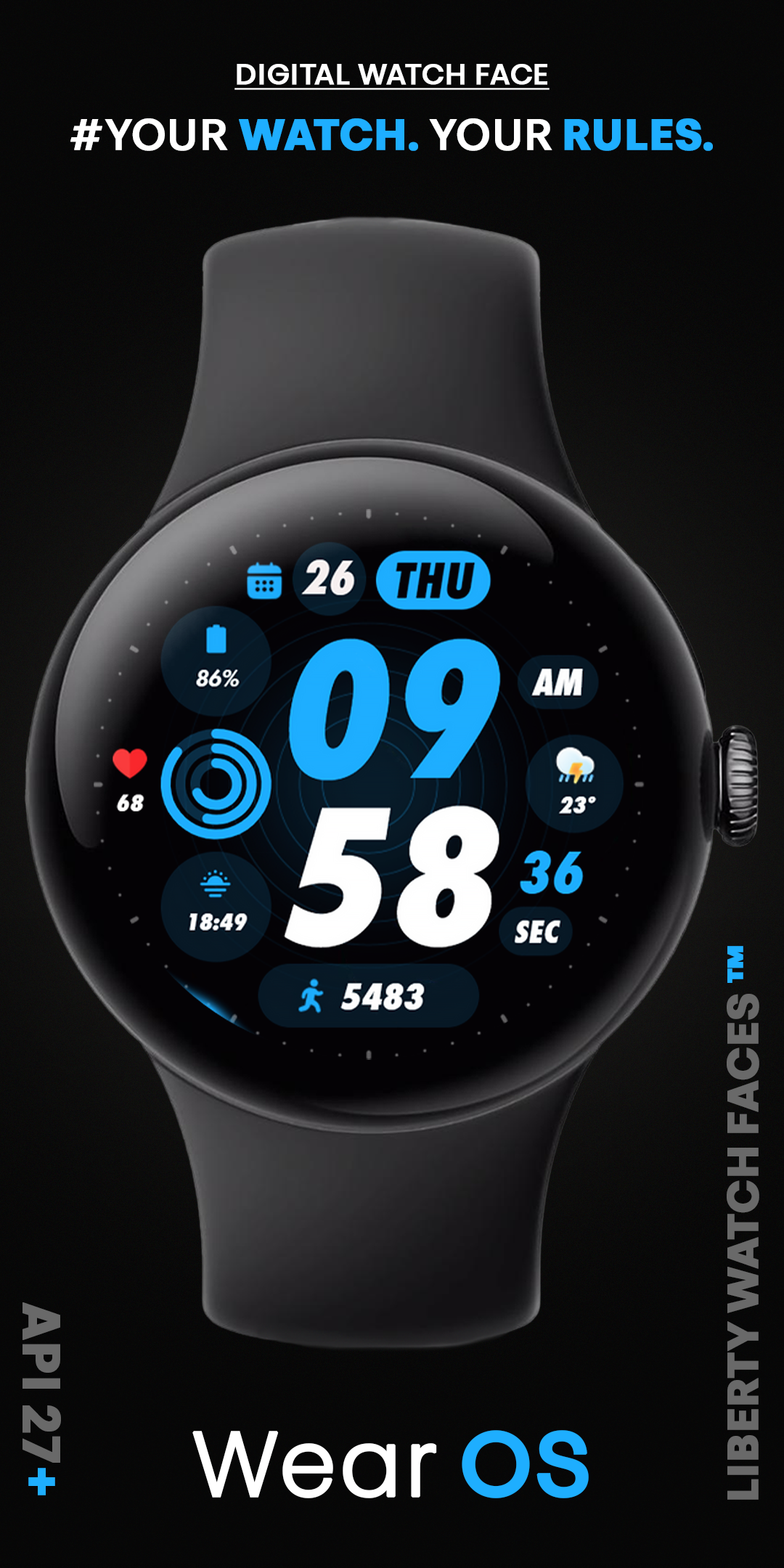 PIXEL SPORT PRO Watch Face Android Screenshot 4