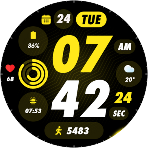 PIXEL SPORT PRO Watch Face Android Screenshot