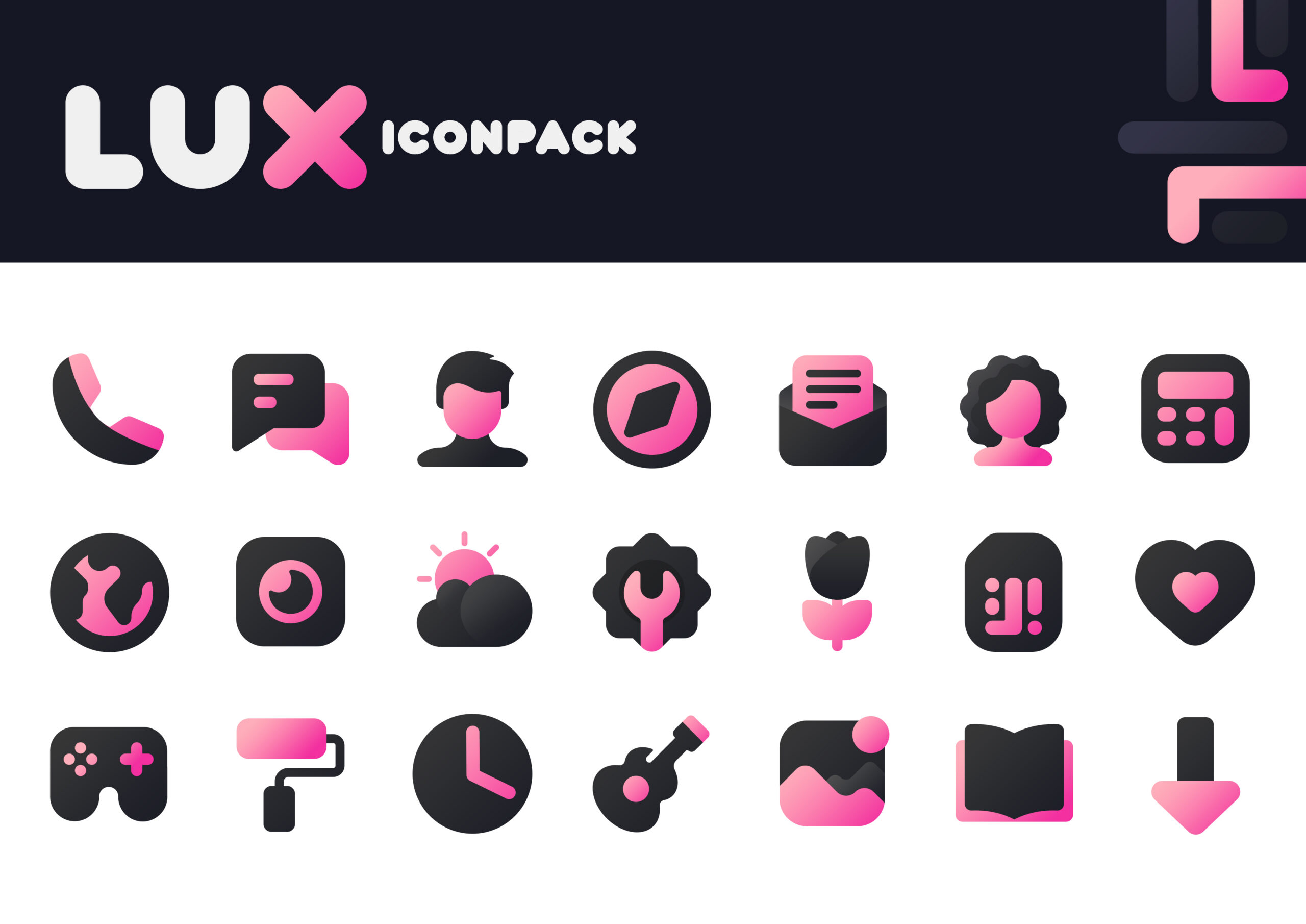 Pink IconPack : LuX Android Screenshot 3