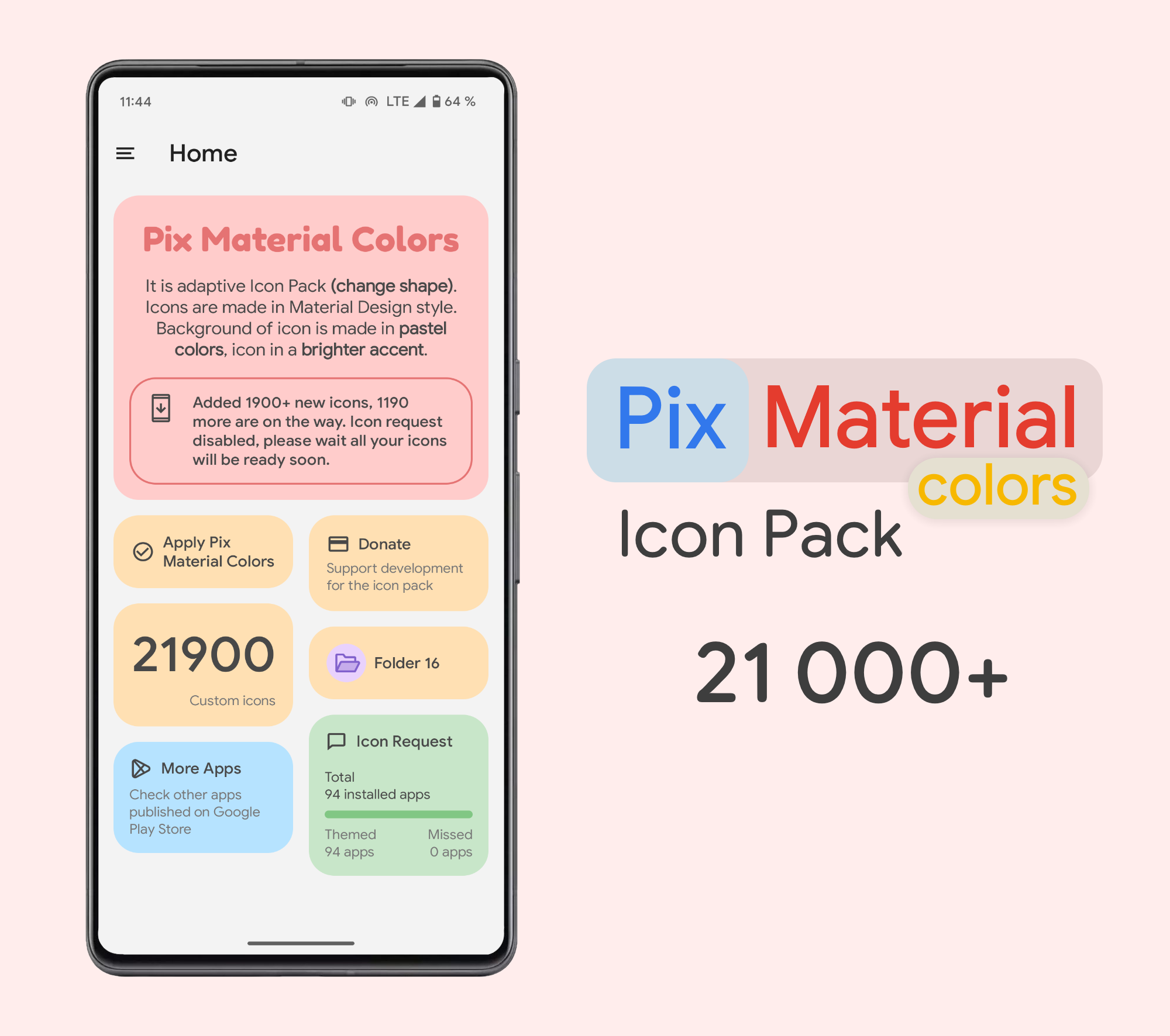 Pix Material Colors Icon Pack Android Screenshot 3