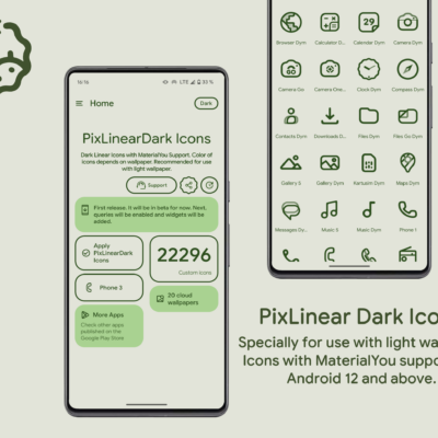 PixLinear Dark Icon Pack Android Screenshot 2