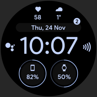 Pixel OLED: Watch face Android Screenshot