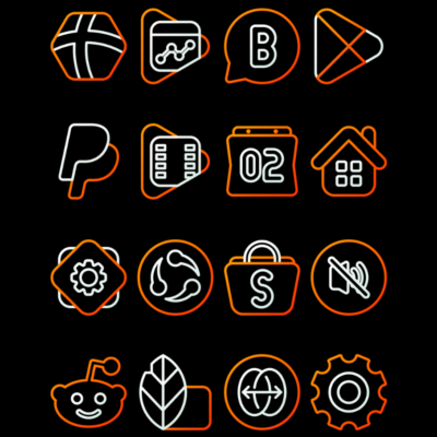 PumpkinLine Orange - Icon Pack Android Screenshot 3
