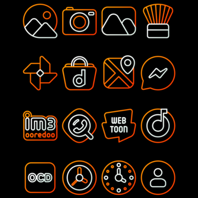 PumpkinLine Orange - Icon Pack Android Screenshot 4