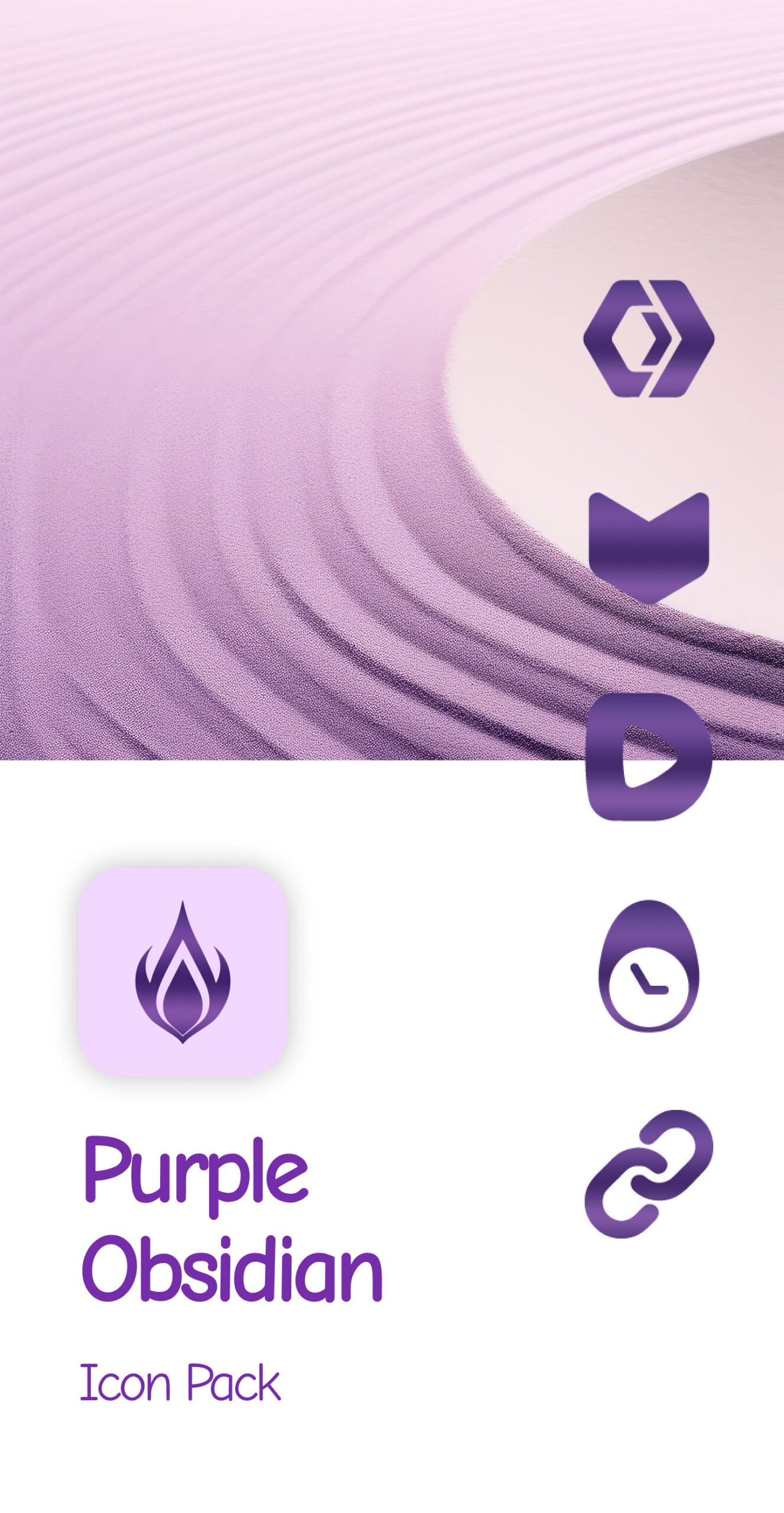 Purple Obsidian Icon Pack Android Screenshot 2