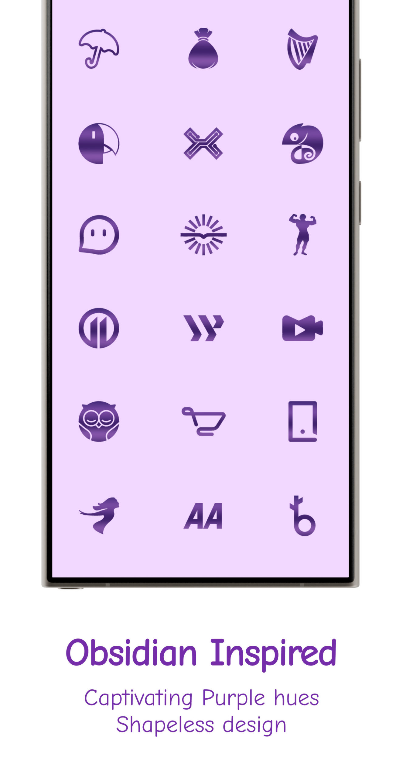 Purple Obsidian Icon Pack Android Screenshot 4