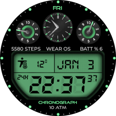 Retro Digital WF Wear OS 5+ Android Screenshot