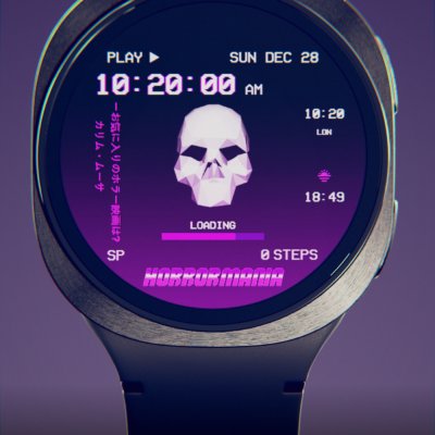 Rotating Skull Watch Face Android Screenshot