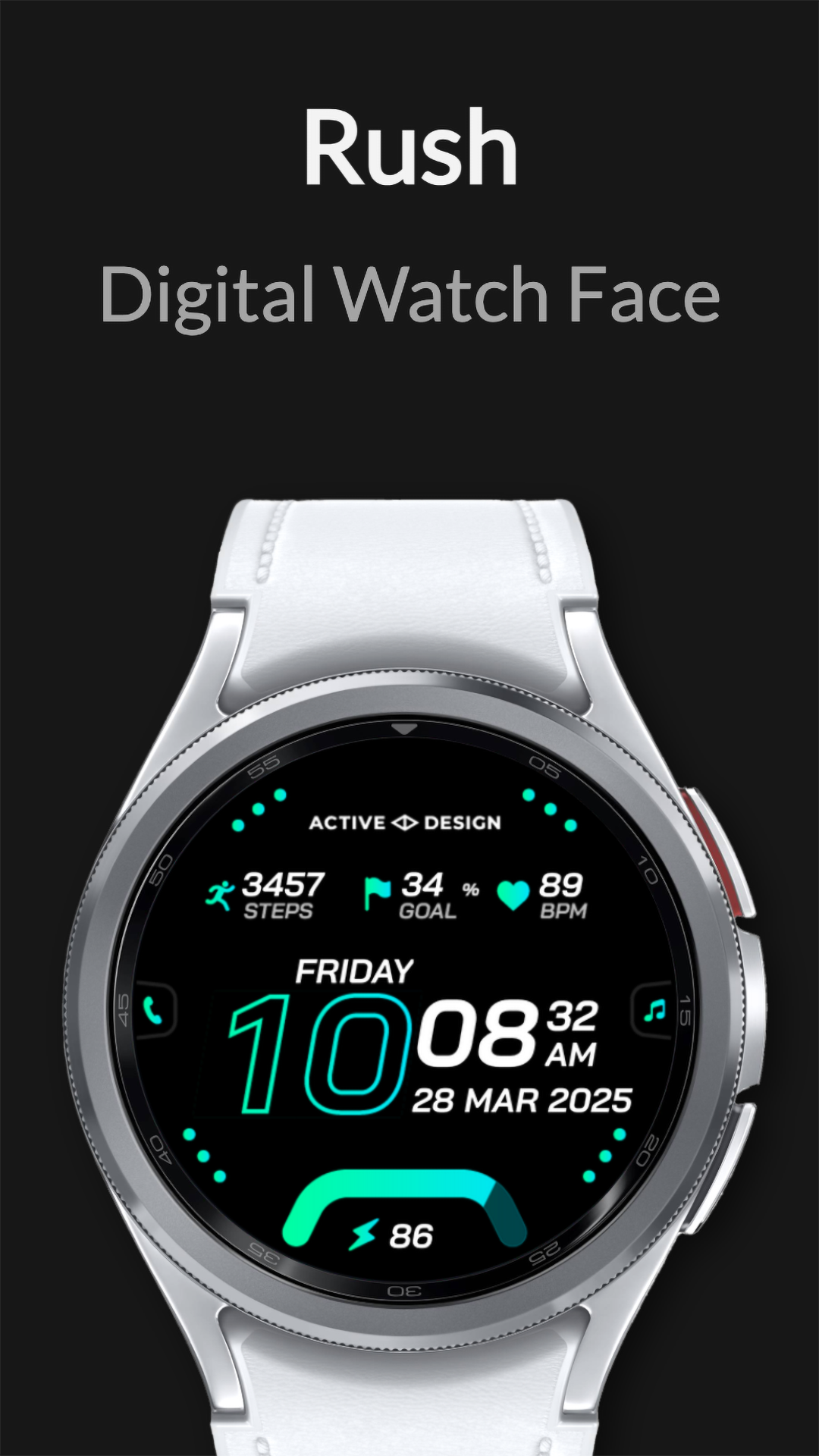 Rush: Digital Watch Face Android Screenshot 2