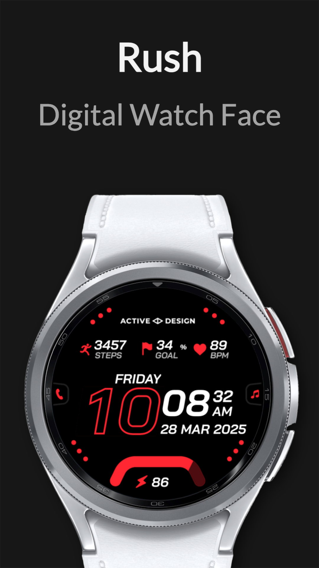 Rush: Digital Watch Face Android Screenshot 3