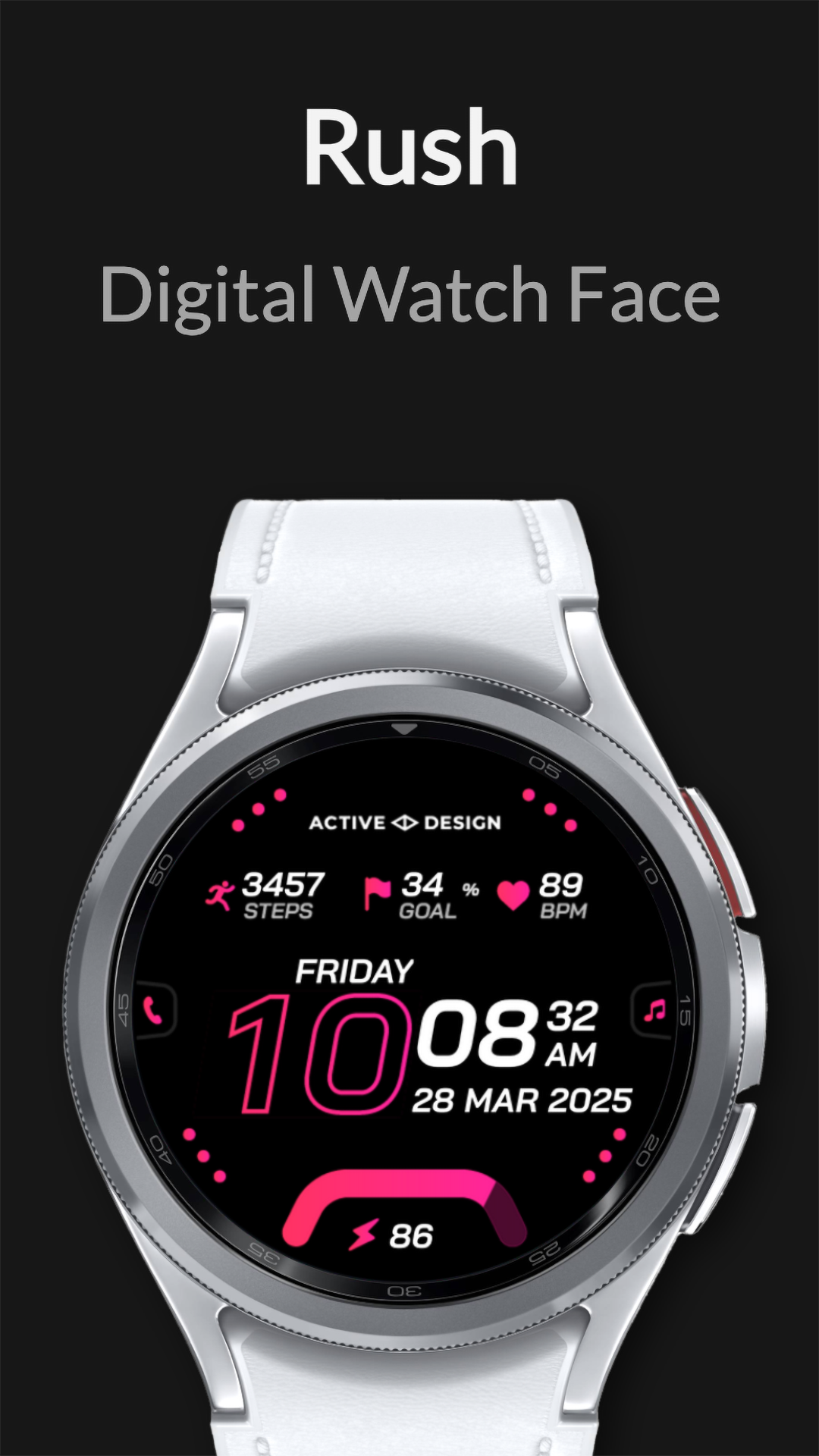 Rush: Digital Watch Face Android Screenshot 4