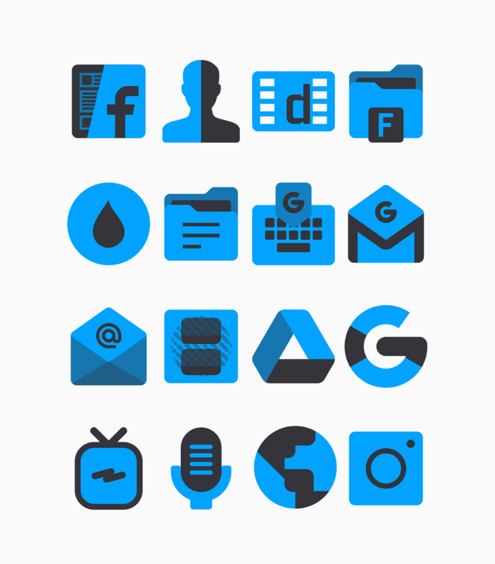 Samak Blue - Icon Pack Android Screenshot 3