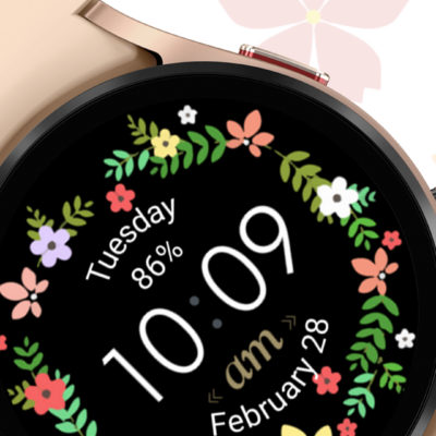 Spring Flower Watch Face Android Screenshot