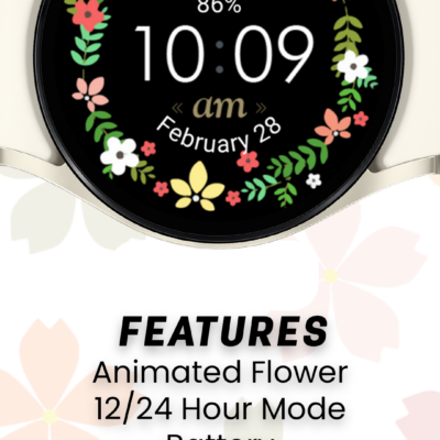 Spring Flower Watch Face Android Screenshot 2