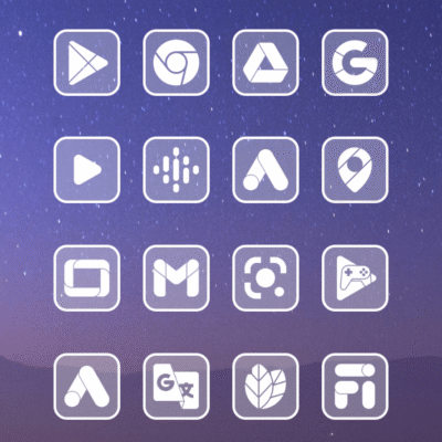 Square Clear White Icon Pack Android Screenshot 3