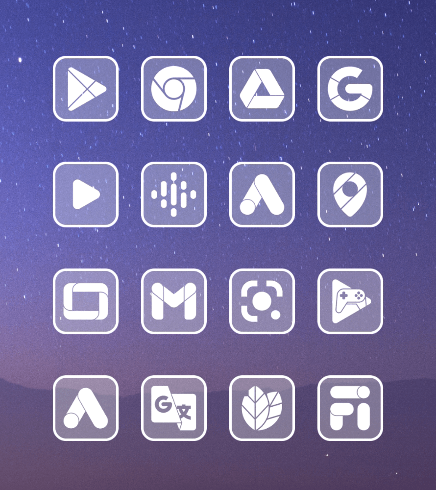 Square Clear White Icon Pack Android Screenshot 3