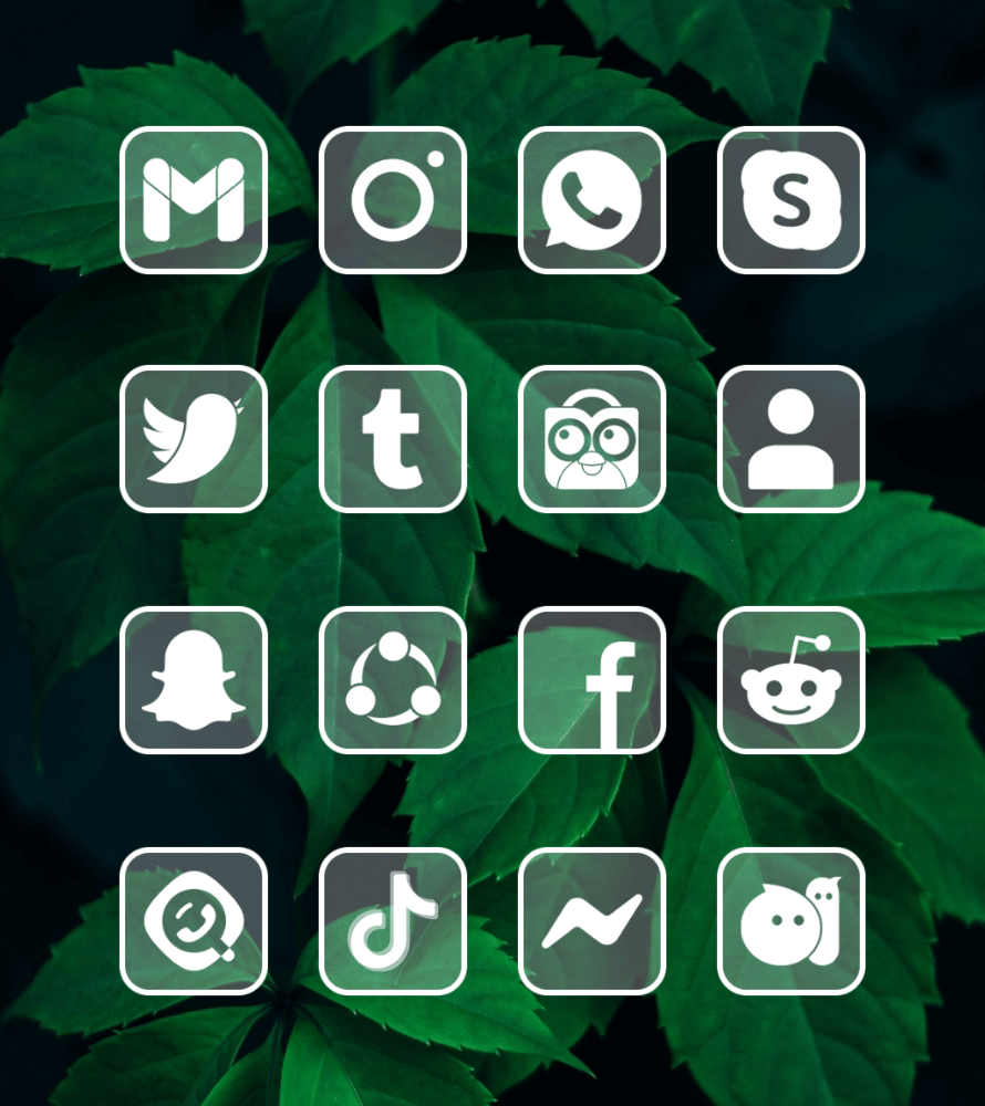 Square Clear White Icon Pack Android Screenshot 4