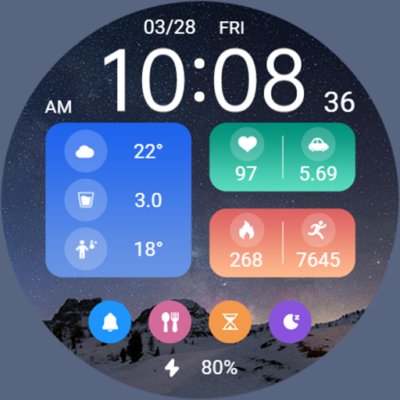 Starry Night Widget ZKin Watch Android Screenshot