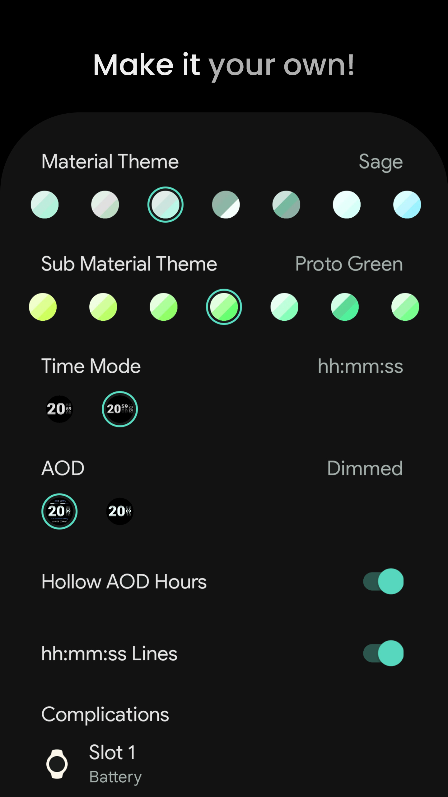 Streamlined Watch Face Android Screenshot 4