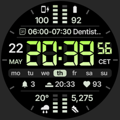 TACT 5 Watch Face Android Screenshot