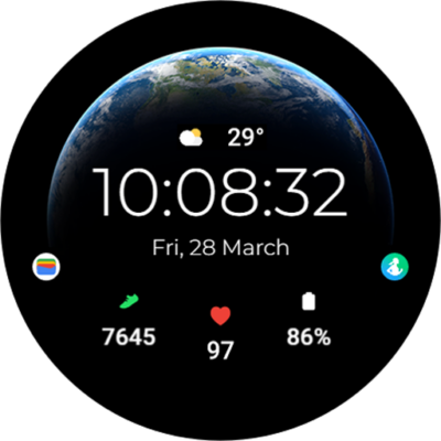 TVV Dynamic Earth Watch Face Android Screenshot