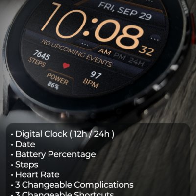 TVV01 Elegant Watch Face Android Screenshot 4