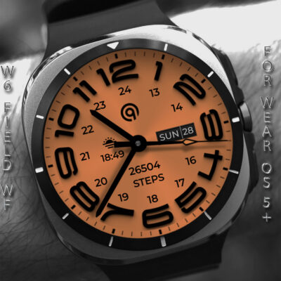 W6 Field Watch Face Wear OS 5+ Android Screenshot 2