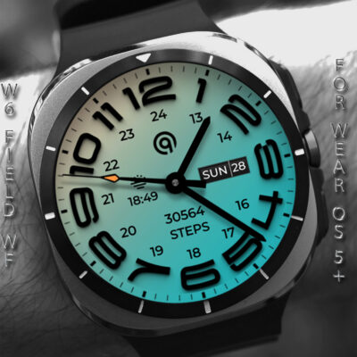 W6 Field Watch Face Wear OS 5+ Android Screenshot 4