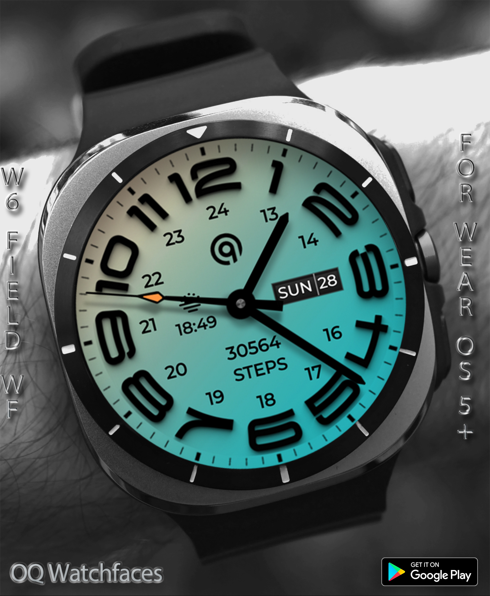 W6 Field Watch Face Wear OS 5+ Android Screenshot 4