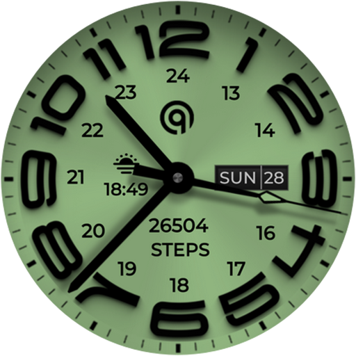 W6 Field Watch Face Wear OS 5+ Android Screenshot
