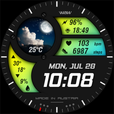 WAW016 Progressive Watch Face Android Screenshot