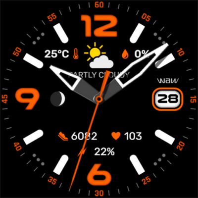 WAW025 Posh Tech Watch Face Android Screenshot