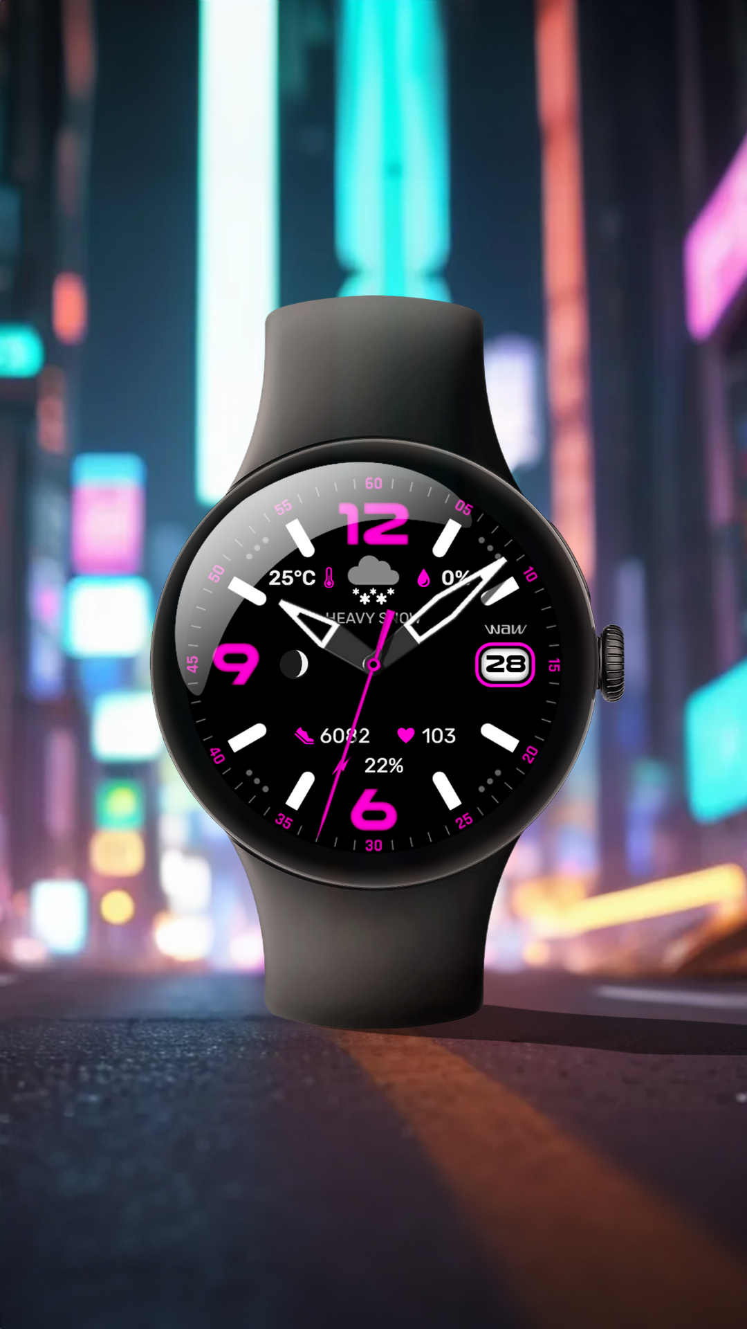 WAW025 Posh Tech Watch Face Android Screenshot 2