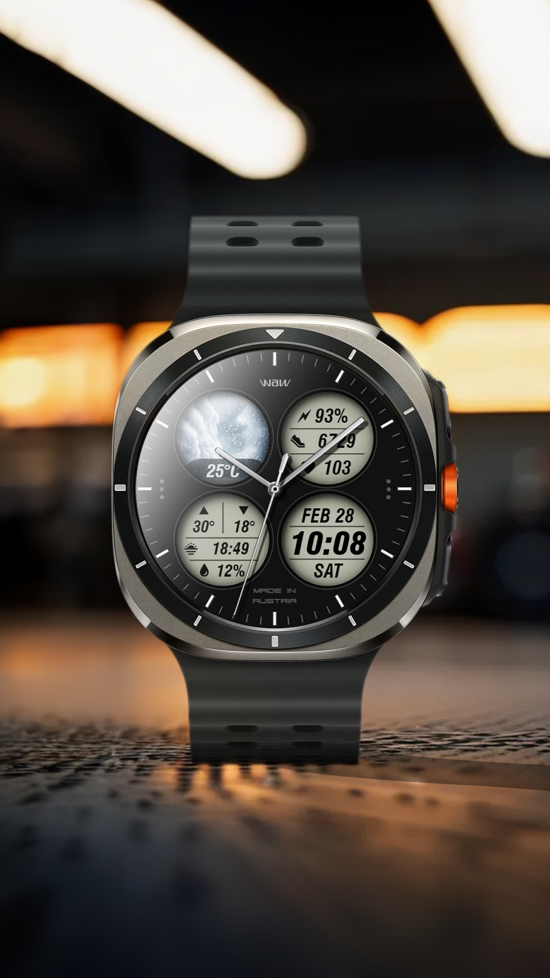 WAW037 Urban Tech Watch Face Android Screenshot 2